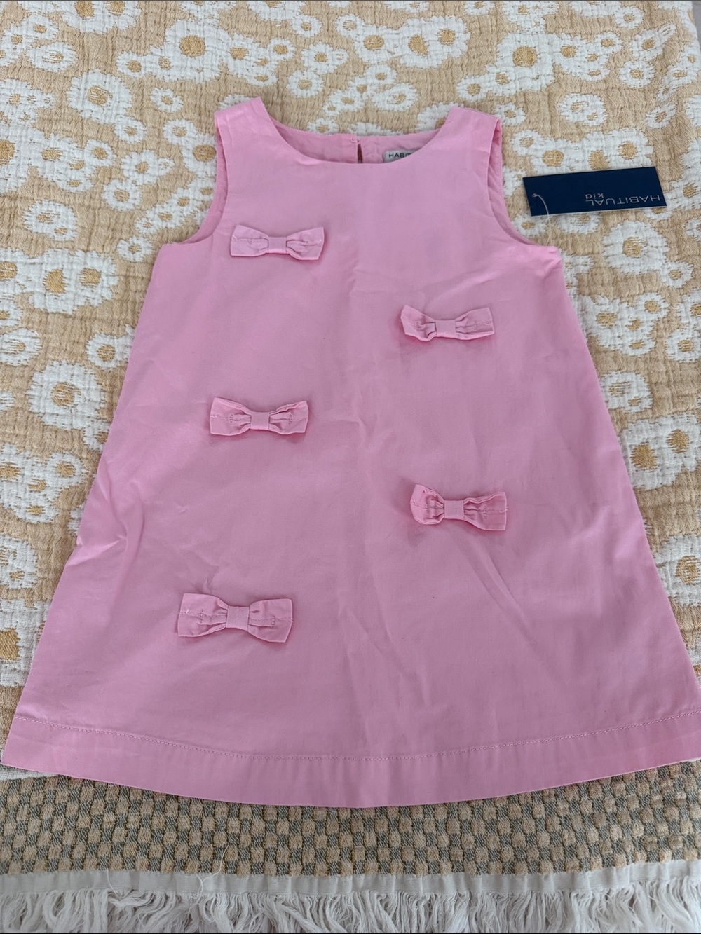 Habitat Pink Sleeveless Bow-Appliqué A-Line Dress 3T